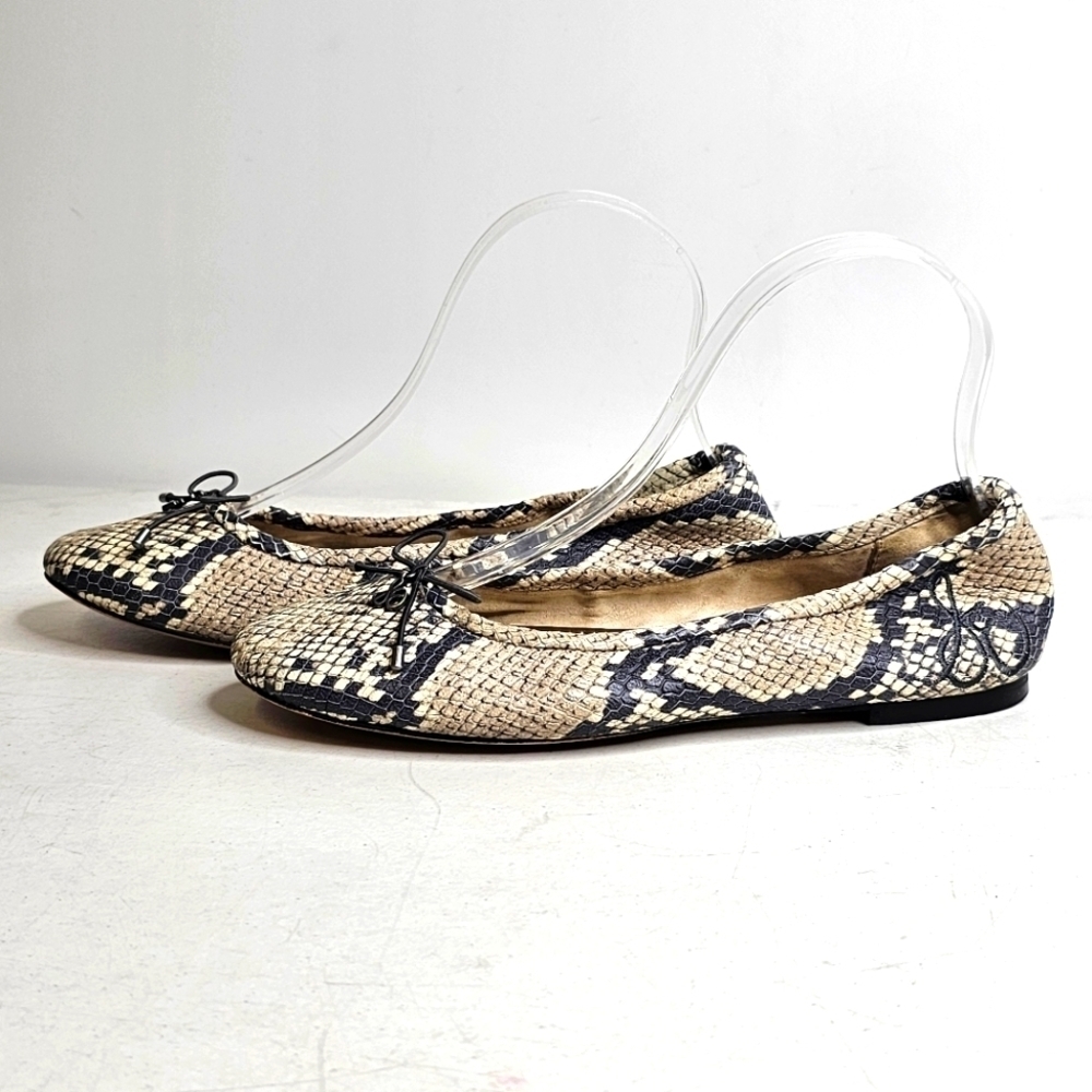 Sam Edelman Felicia Snake Slip On Rounded Closed Toe Flexible Ballet Flat size 7